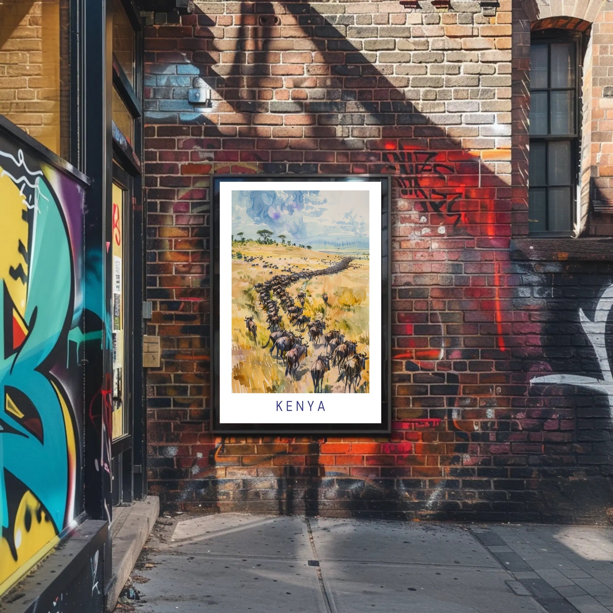 Kenya Wildlife Adventure in Motion Travel Poster PosterGoat