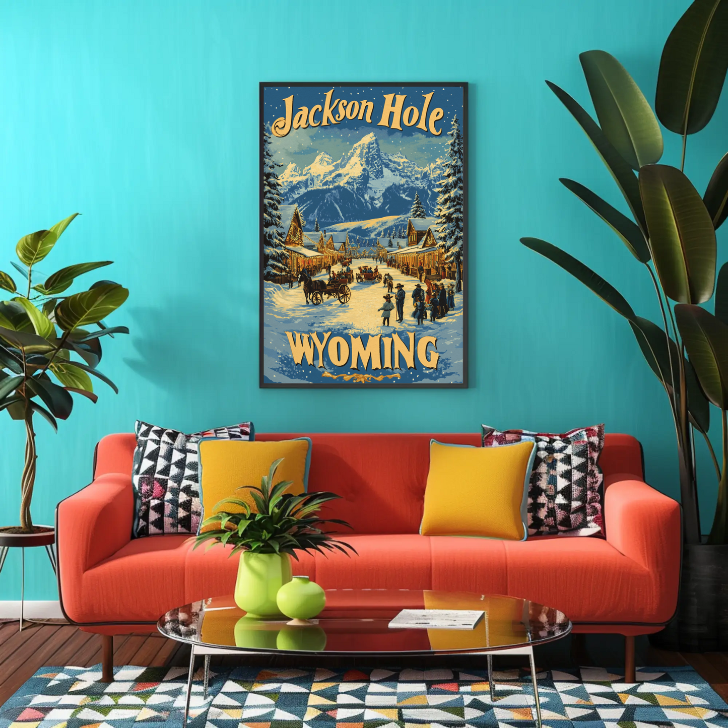 Jackson Hole Wyoming Vintage Poster Winter
