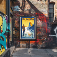 Val Gardena Skiing Adventure Vintage Travel Poster PosterGoat