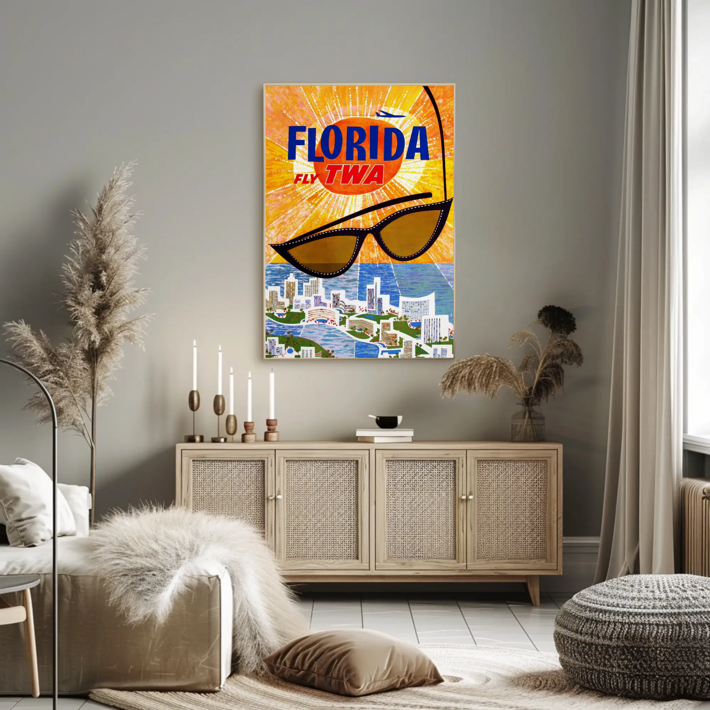 Fly TWA to Florida Travel Poster by David Klein