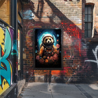 Cosmic Explorer Astronaut Raccoon Poster Wall Art Print