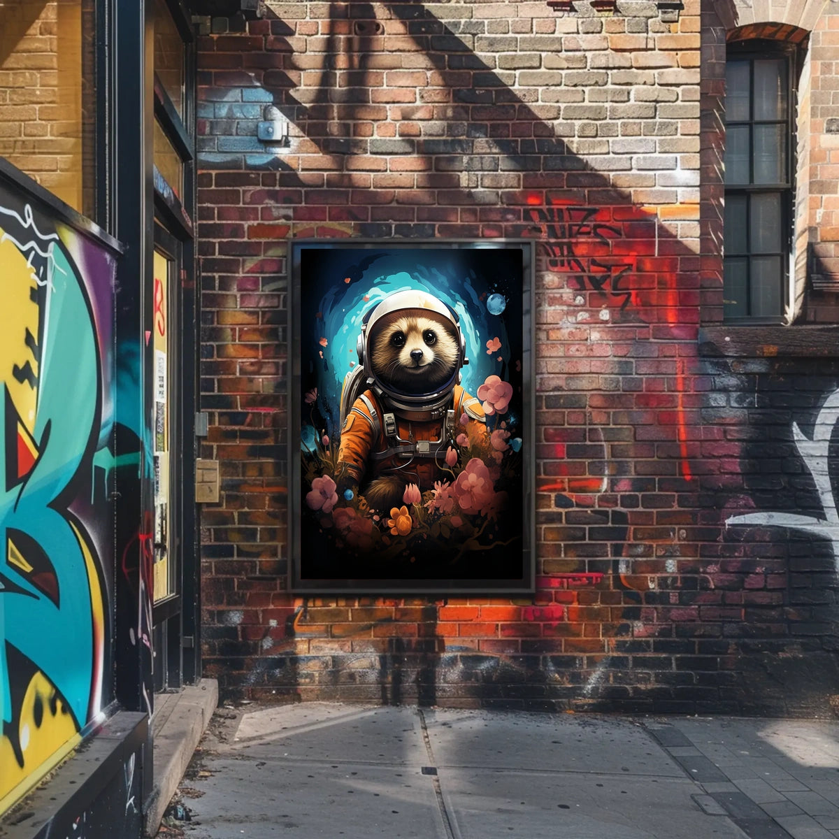 Cosmic Explorer Astronaut Raccoon Poster Wall Art Print