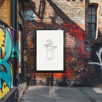 Minimalist Woman Golf Line Drawing Sports Poster