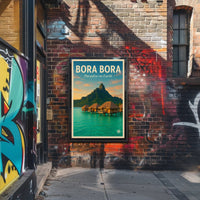 Bora Bora Vintage Travel Poster: Serene Overwater Paradise PosterGoat
