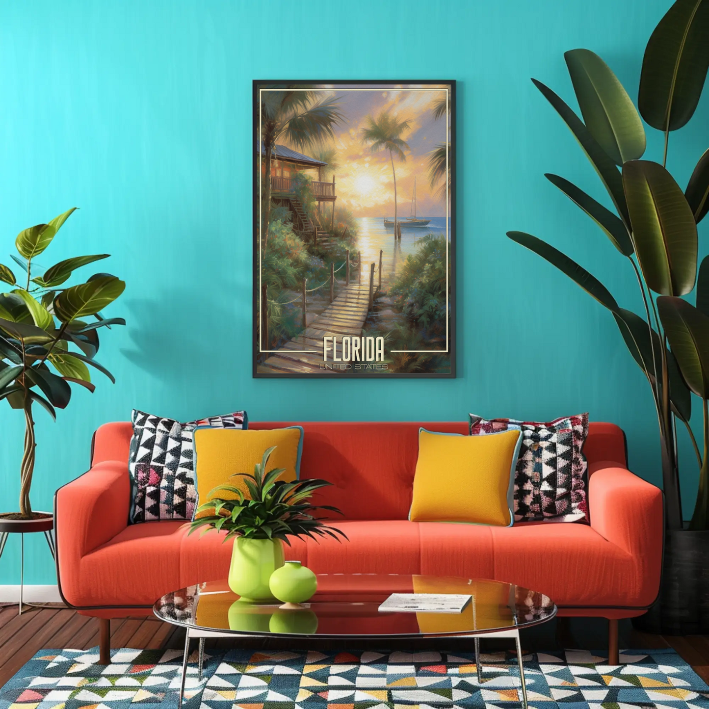 Florida Mansion Vintage Poster