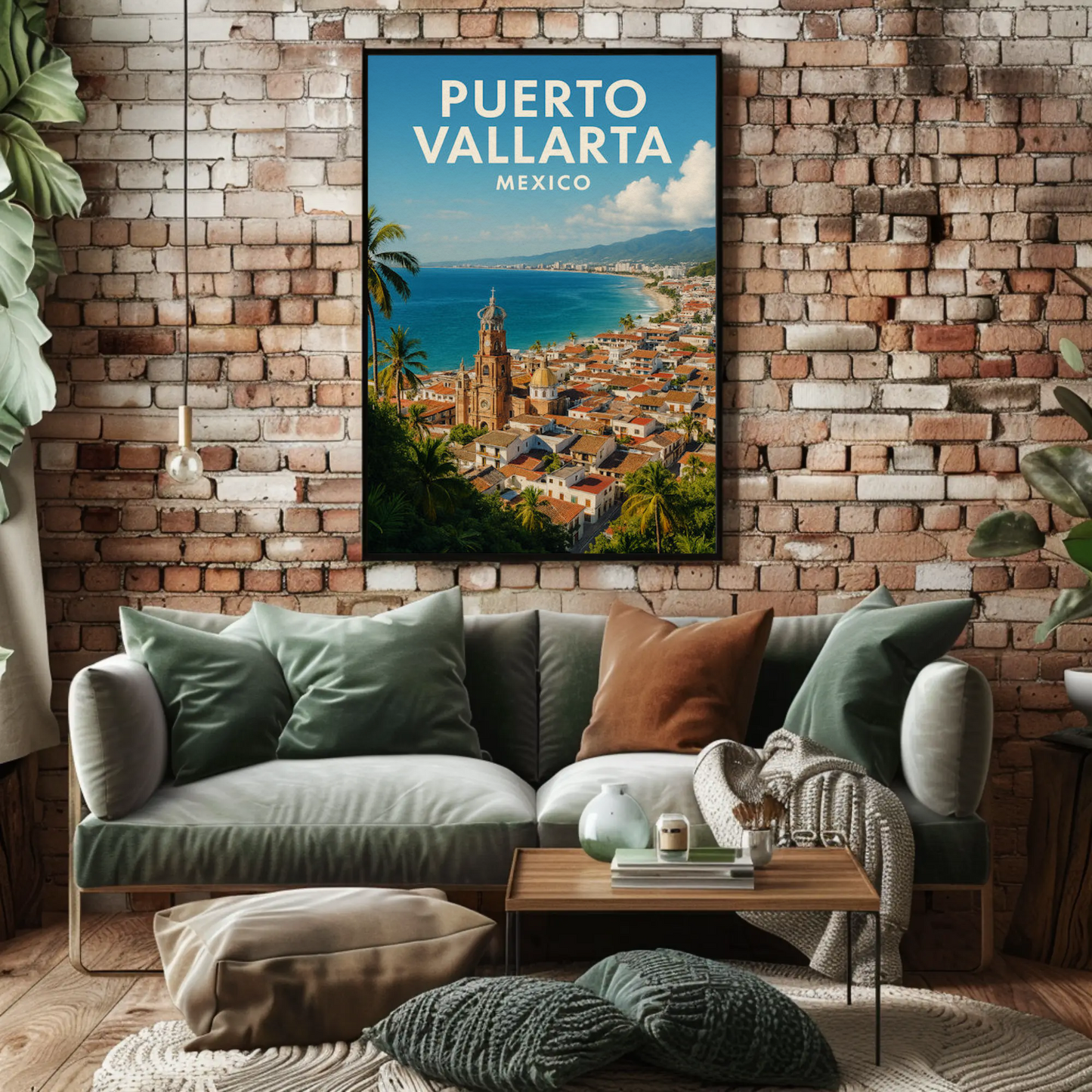 Puerto Vallarta Mexico Aerial Beach View Travel Poster