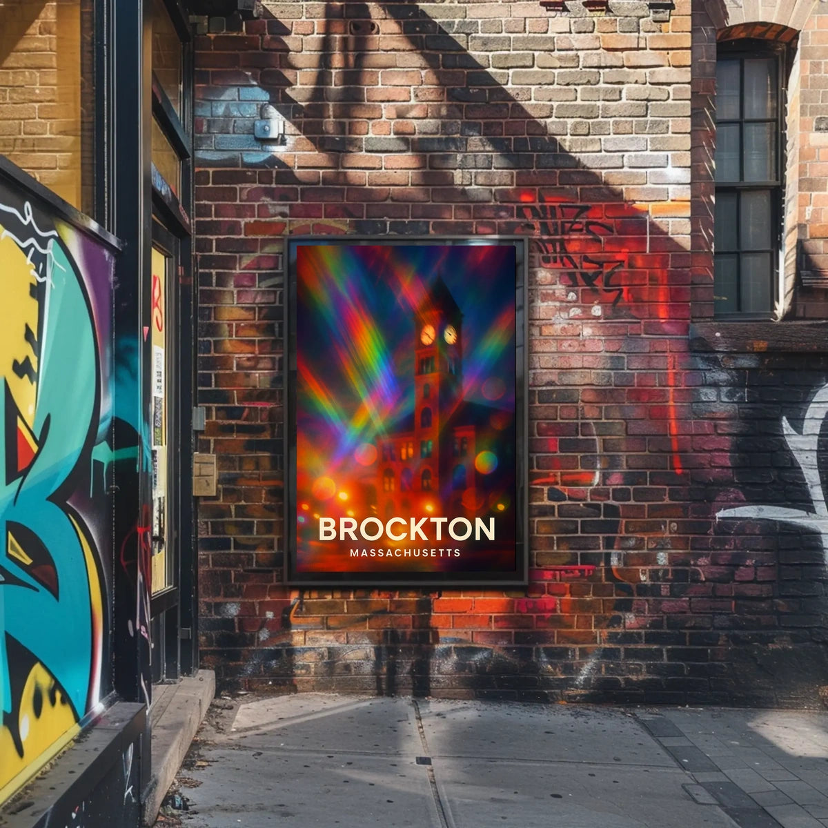 Brockton Massachusetts Vibrant Pop Art Decor Lovers Poster