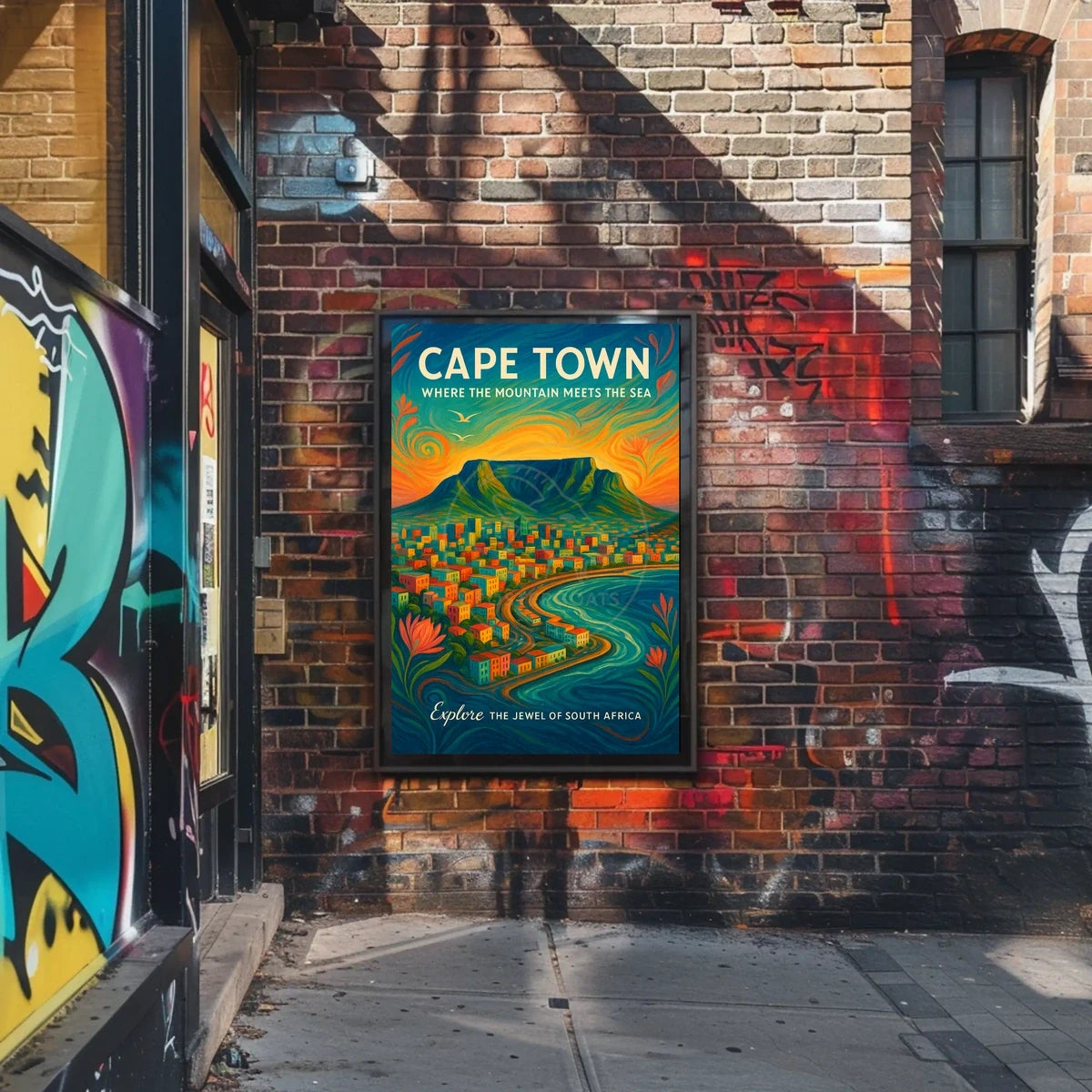 Cape Town Table Mountain Travel Poster