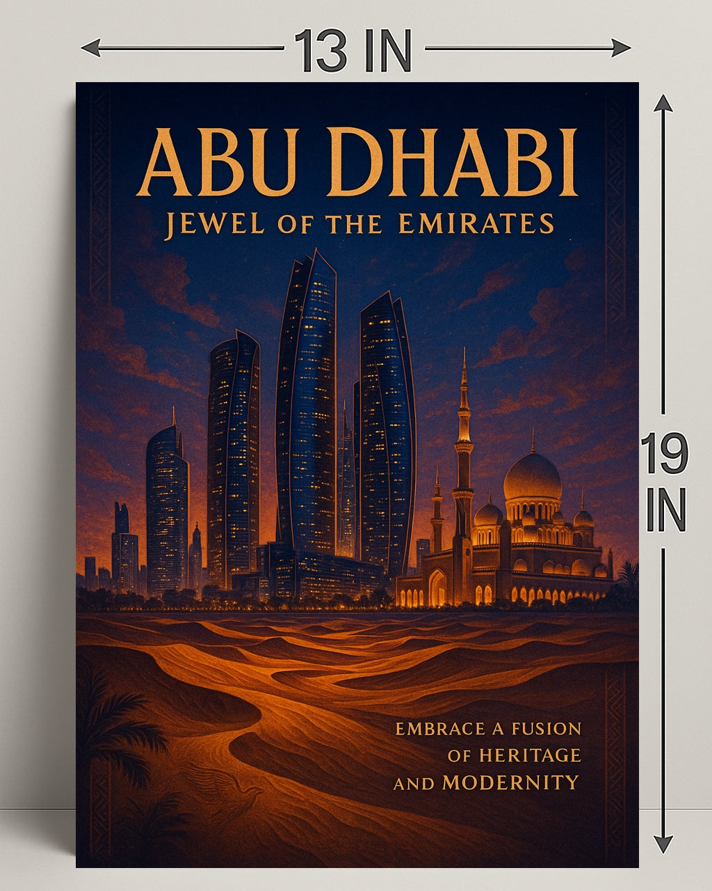 Abu Dhabi Jewel of the Emirates Travel Poster