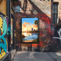 Serene Sunset in Darwin Urban or Cityscape Poster
