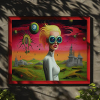 Futuristic Visionary Woman in Surreal Sci-Fi Poster