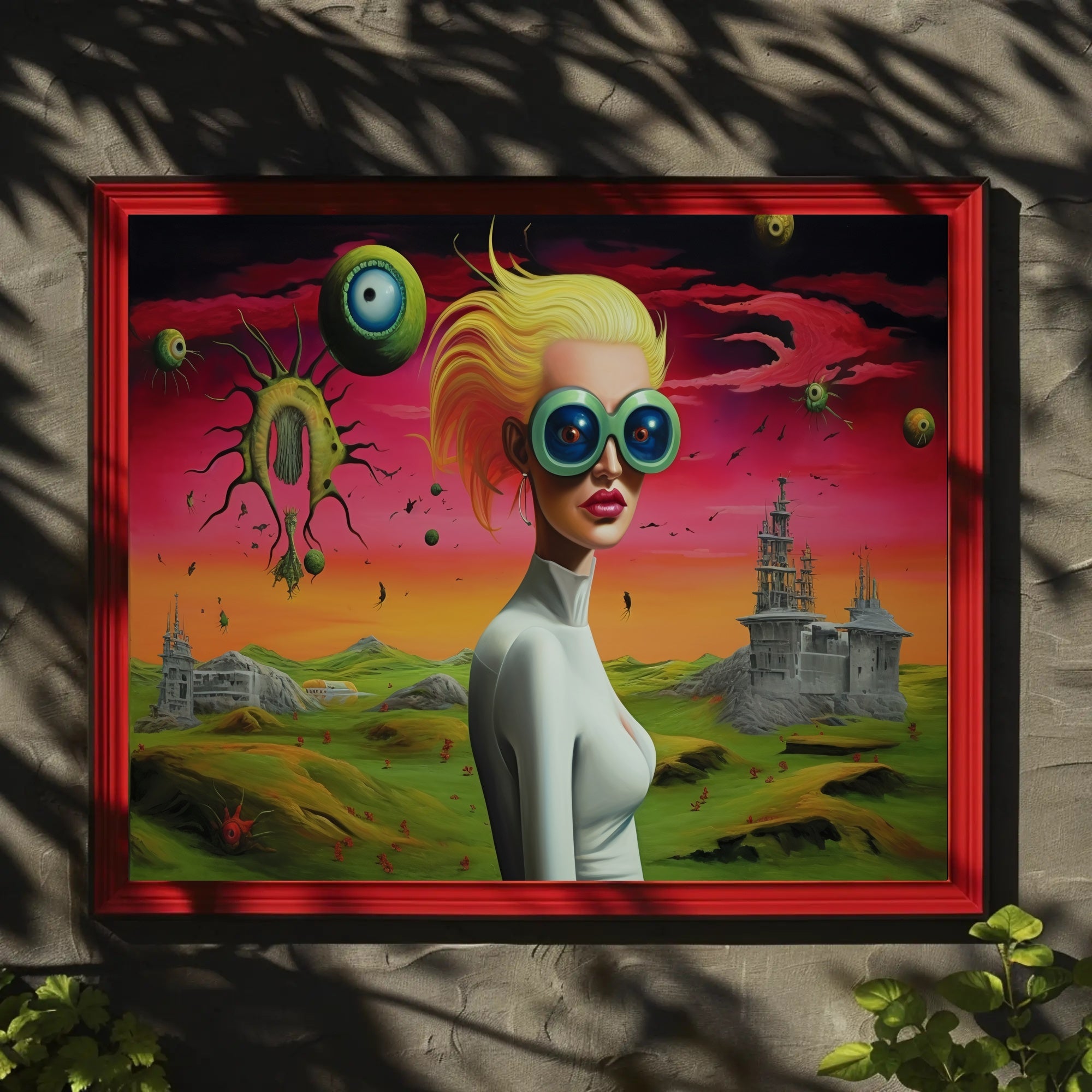 Futuristic Visionary Woman in Surreal Sci-Fi Poster