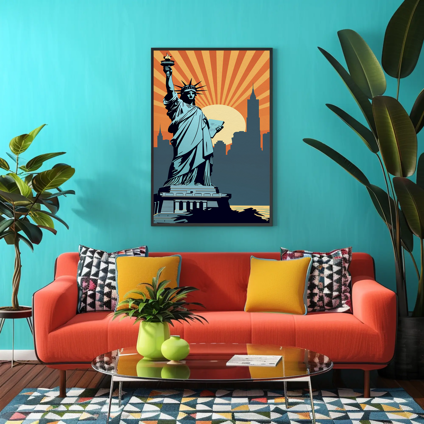 Statue of Liberty New York Vintage Travel Poster