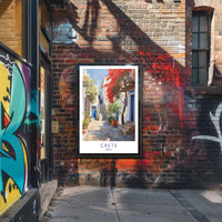 Crete Street Scene: Idyllic and Inviting Travel Poster PosterGoat