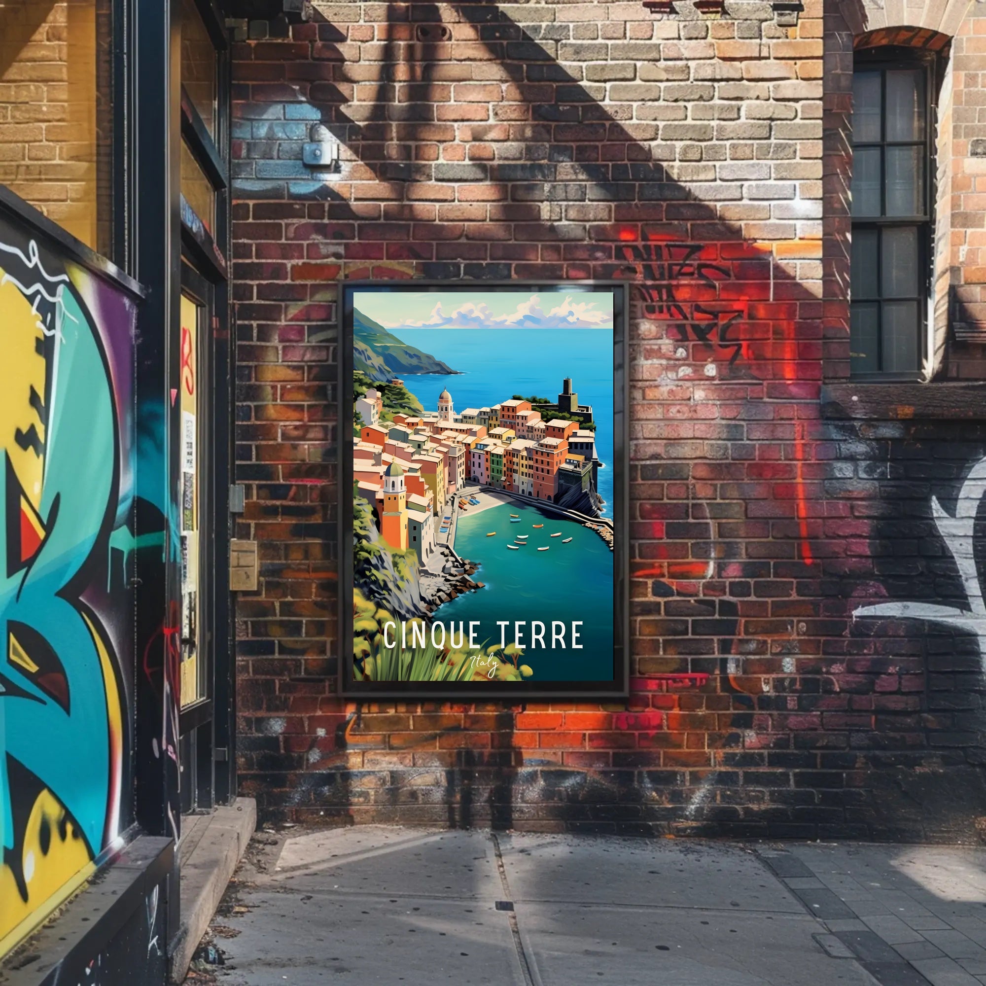 Cinque Terre Coastal Scene Travel Poster