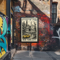 New York City Vintage Landmarks Poster Classic Skyline