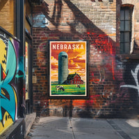 Nebraska Farm Landscape Poster
