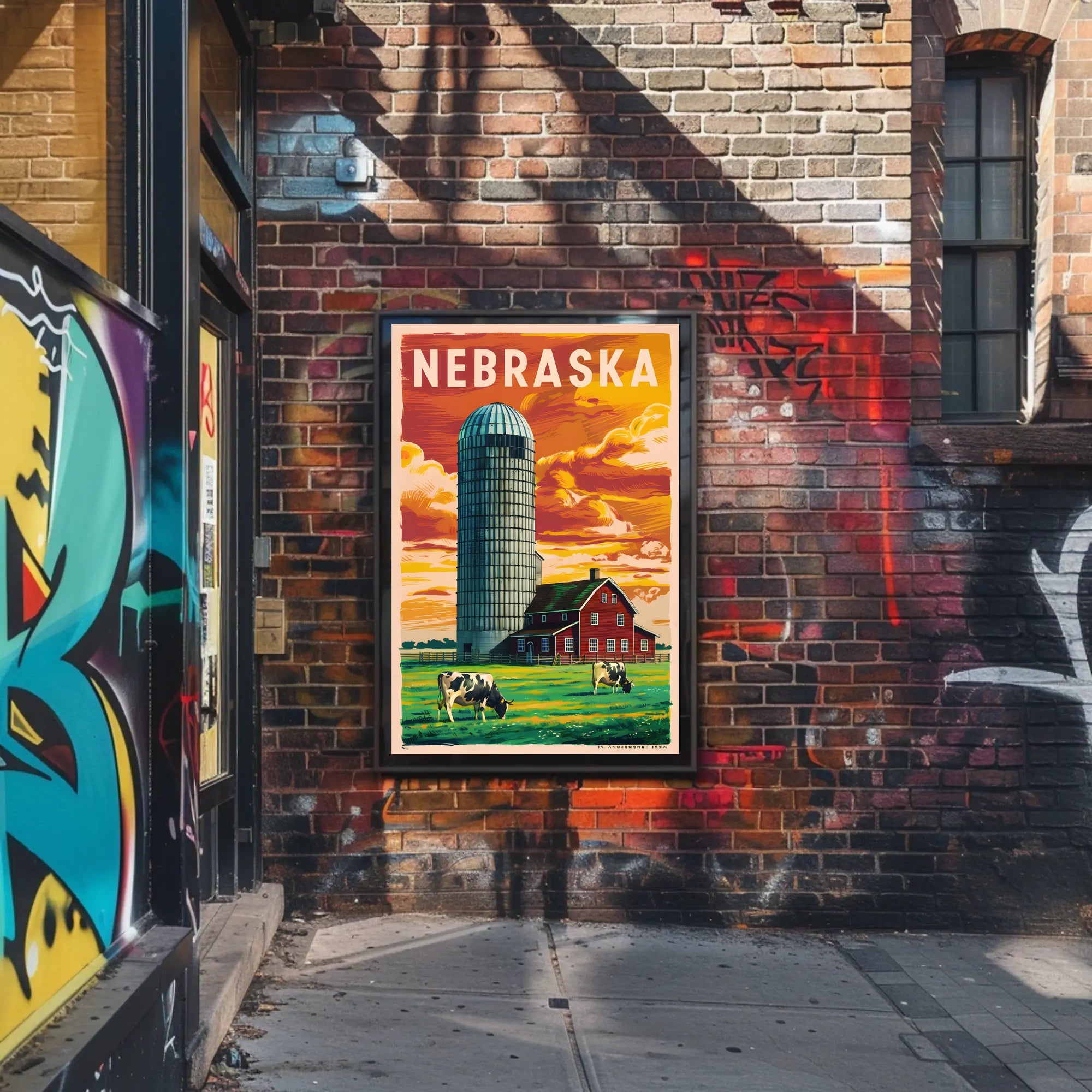 Nebraska Farm Landscape Poster
