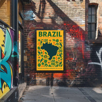 Brazil's Cultural Symbols Vibrant and Modern Poster PosterGoat