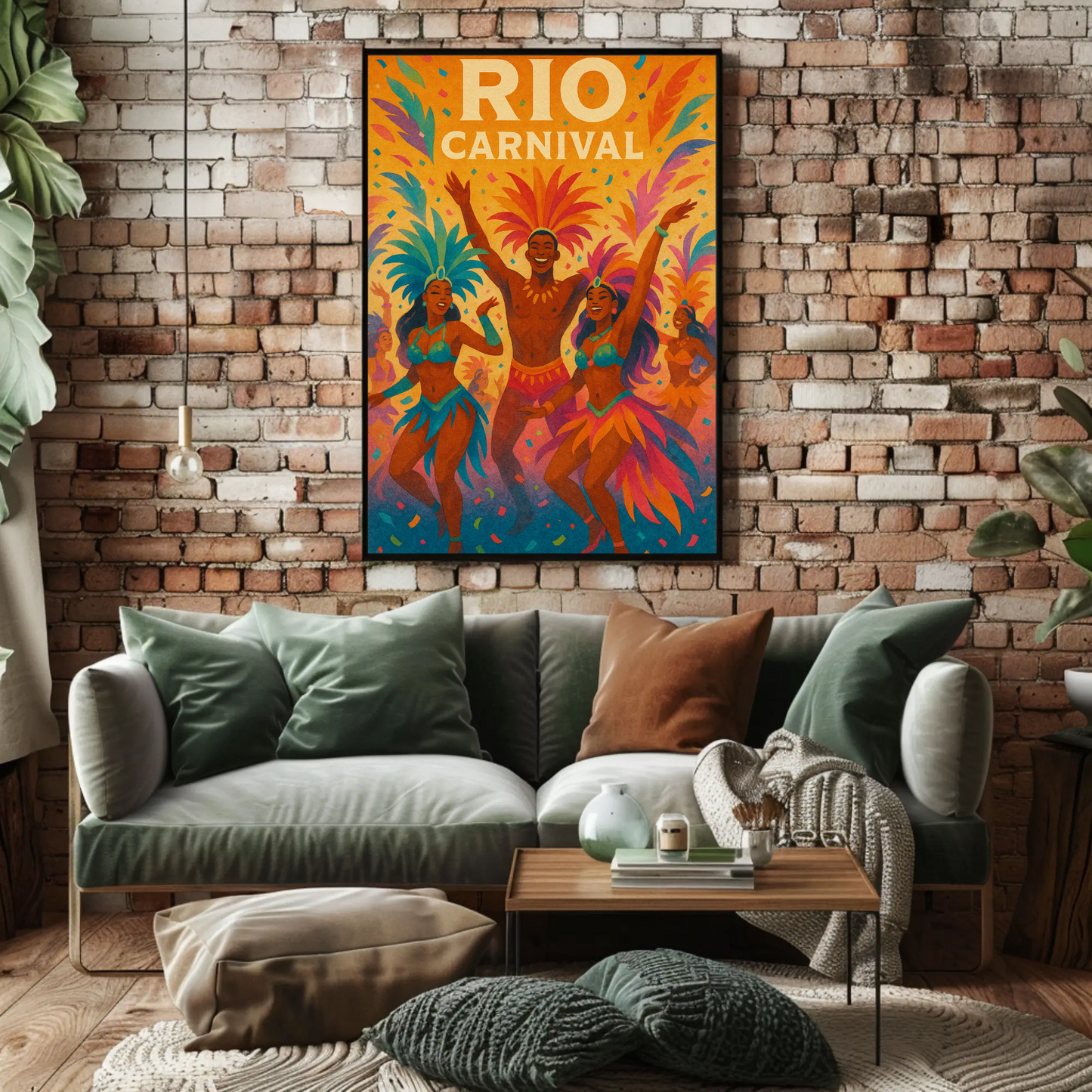Rio Carnival Dancers Celebration Travel Poster