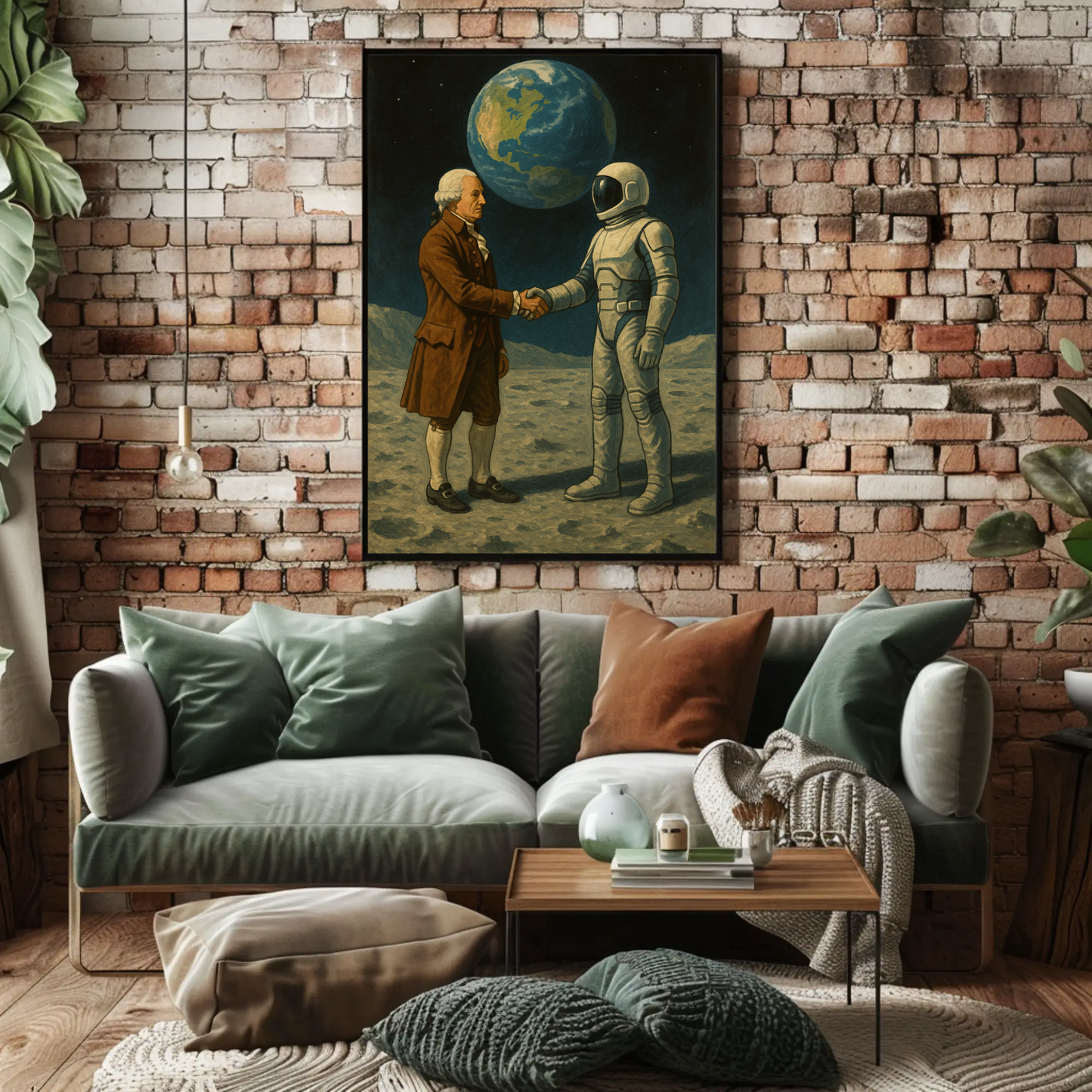 George Washington Meets Astronaut Vintage Poster
