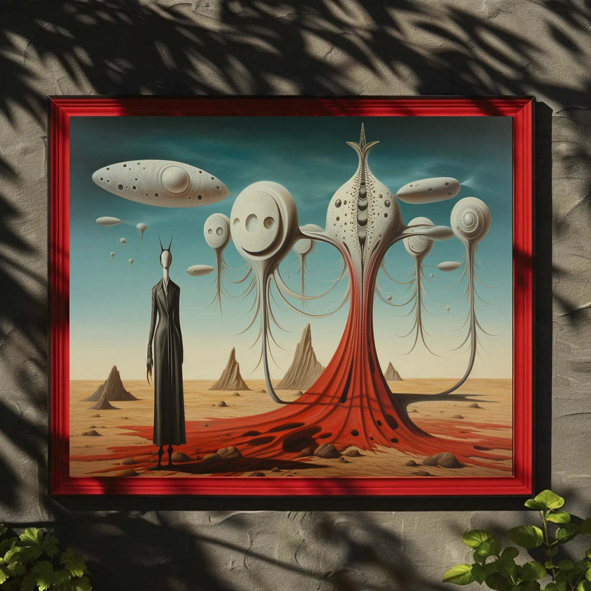 Mysterious Alien Desert Scene Futuristic Sci-Fi Poster