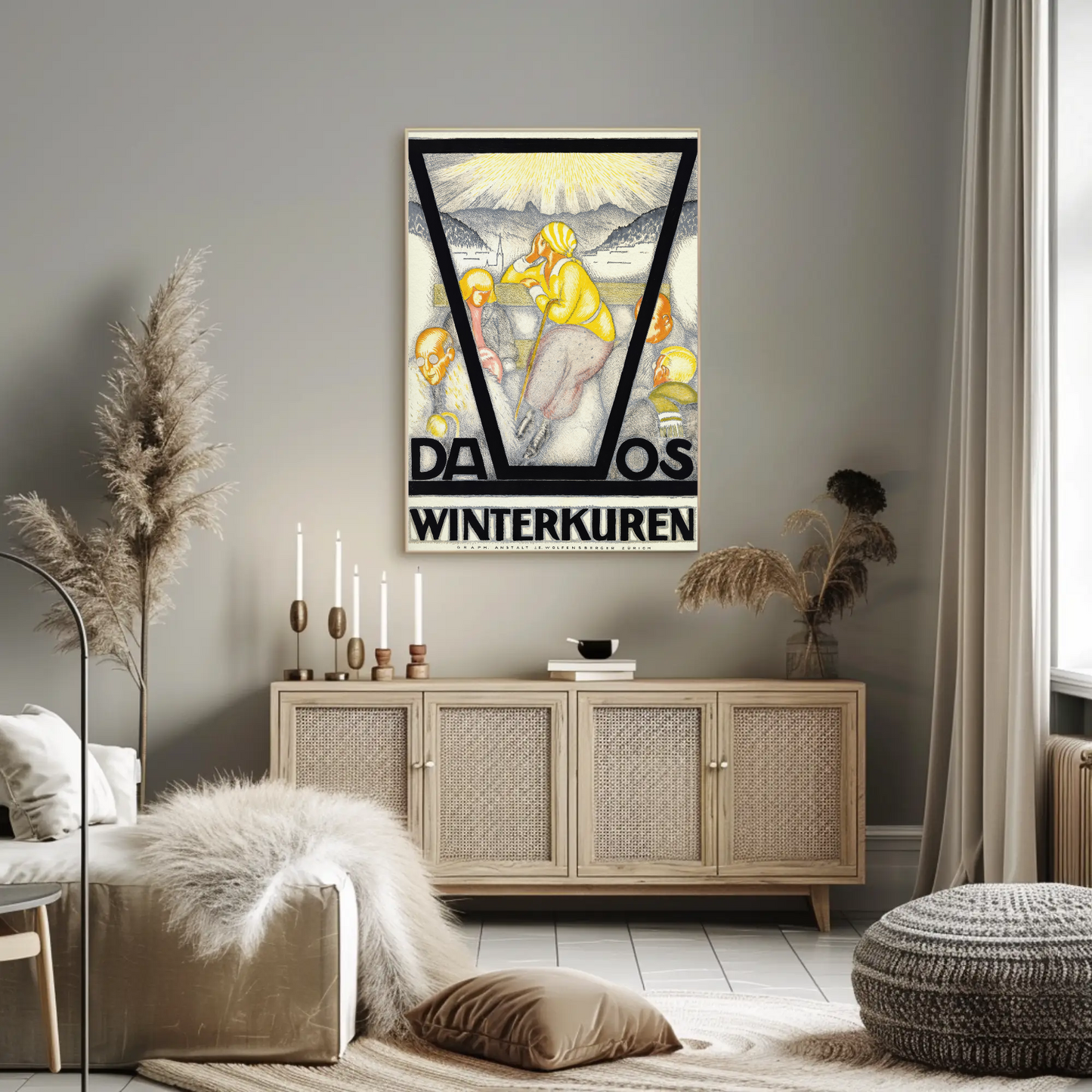 Davos Winterkuren Vintage Poster