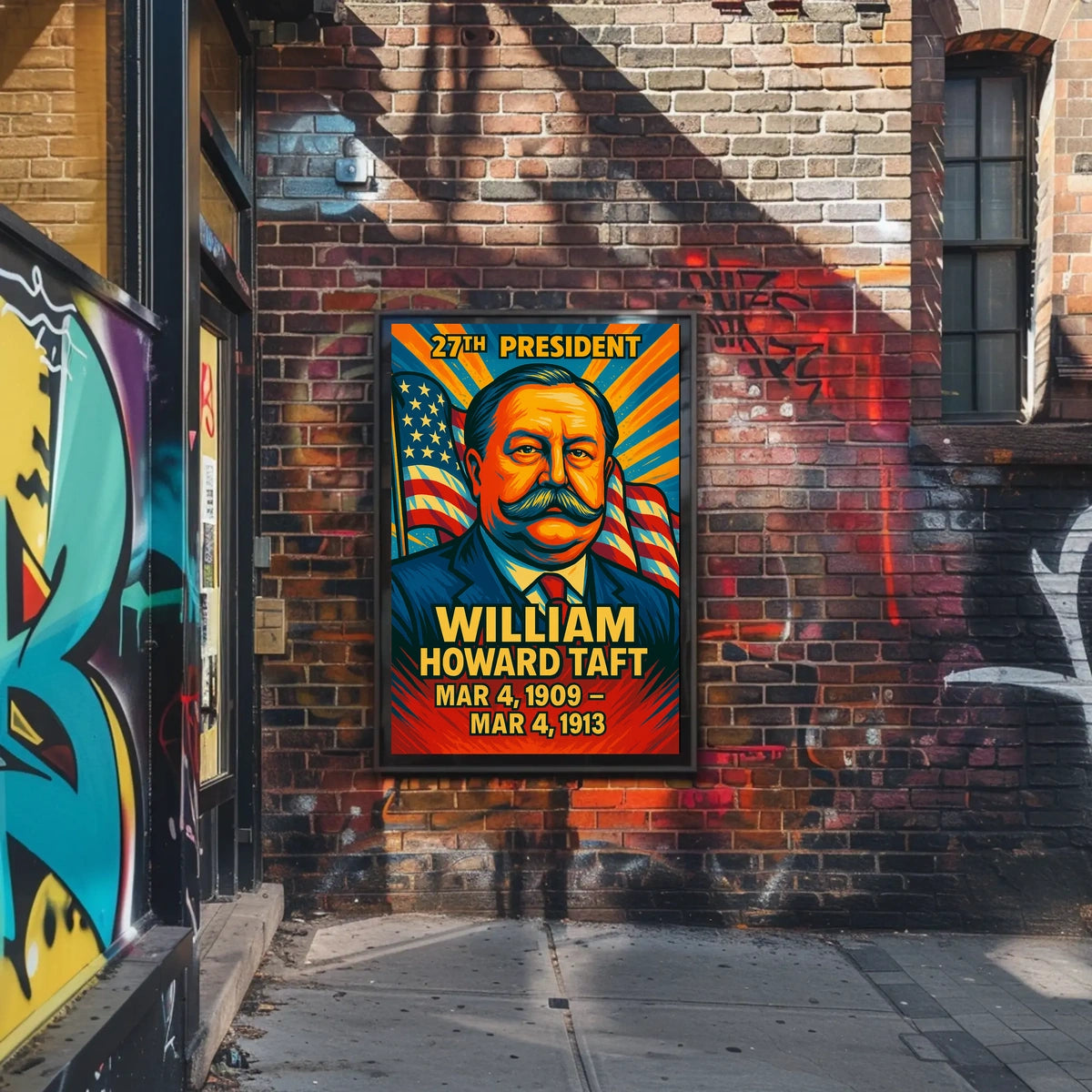 William Howard Taft 27th President of the United States Colorful Comic Book Style Poster