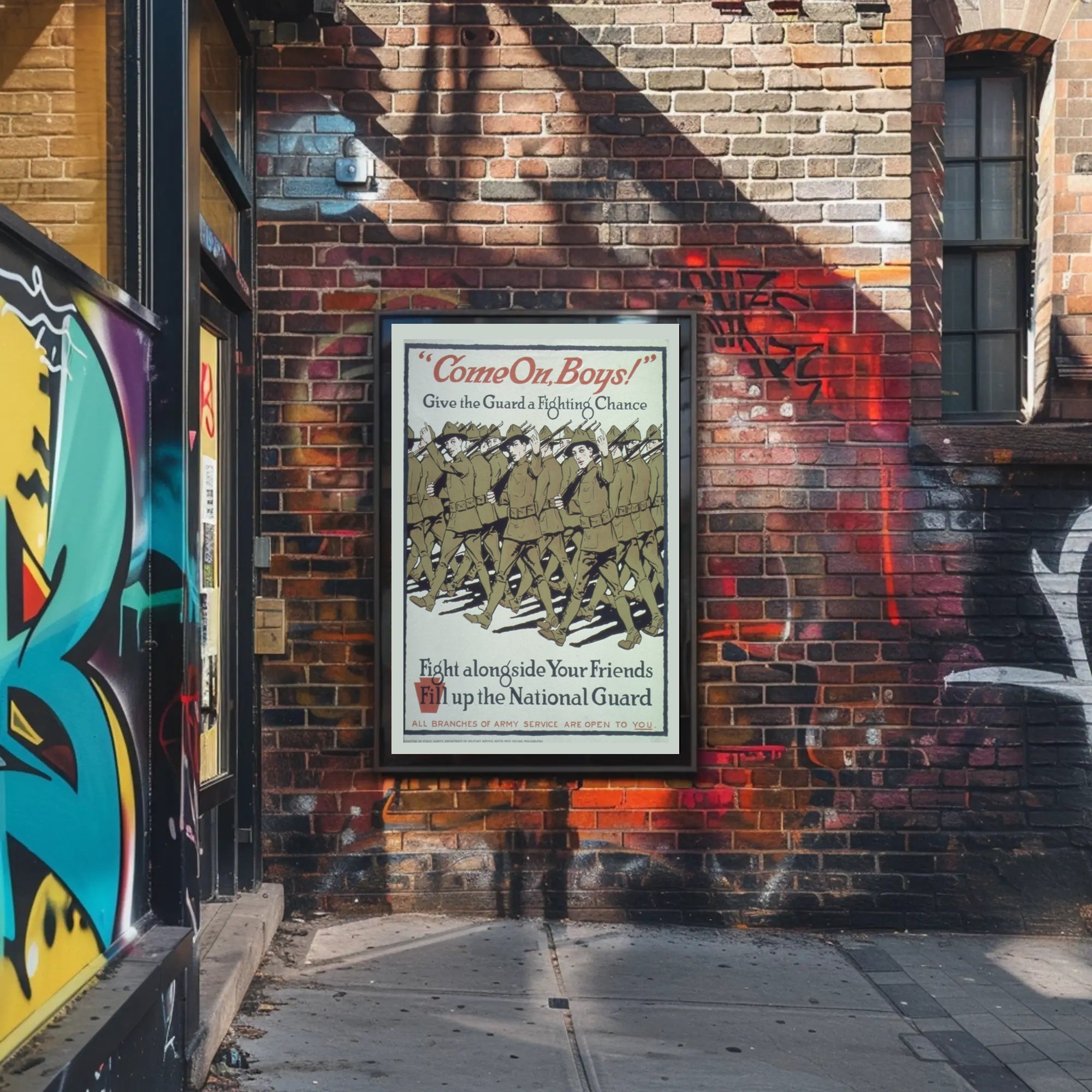 National Guard Enlistment WWII Military Recruitment Poster