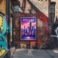 Dallas Skyline at Sunset Poster
