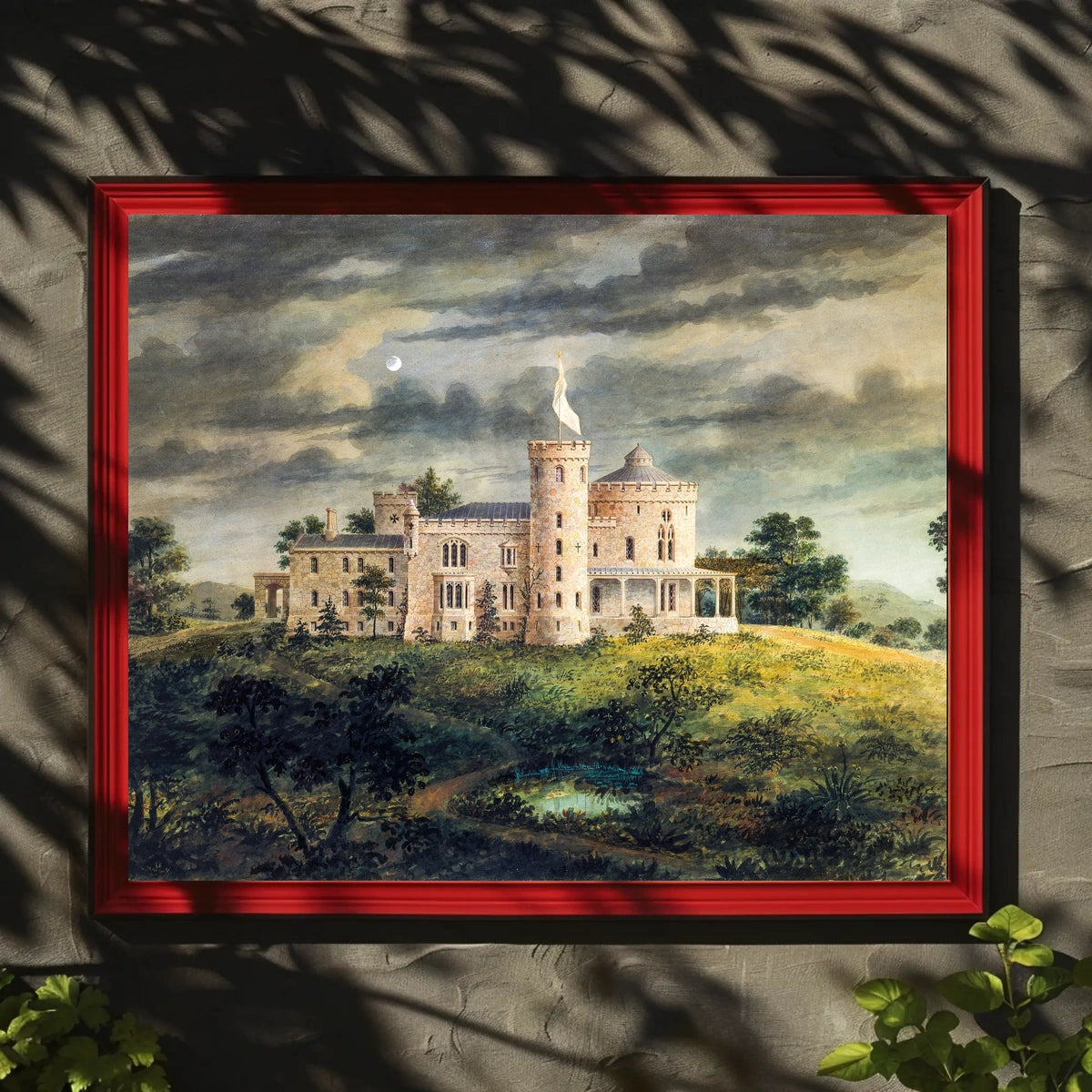 Mysterious Castle under a Moonlit Sky Poster