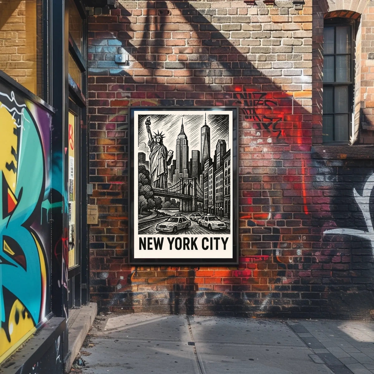 Iconic New York City Poster Black And White Wall Art NYC