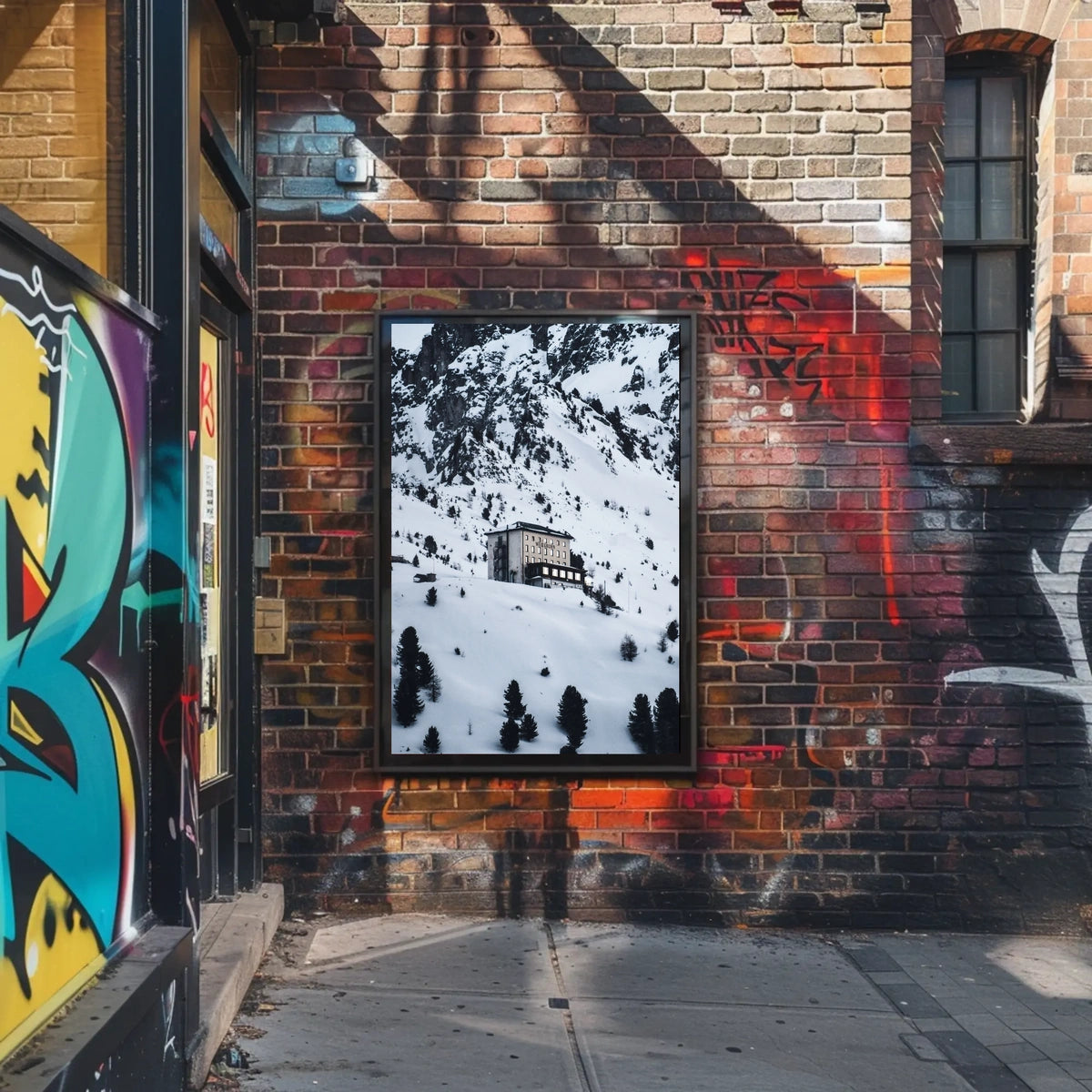 Weisshorn Alpine Serenity: Snowy Mountain Landscape Poster