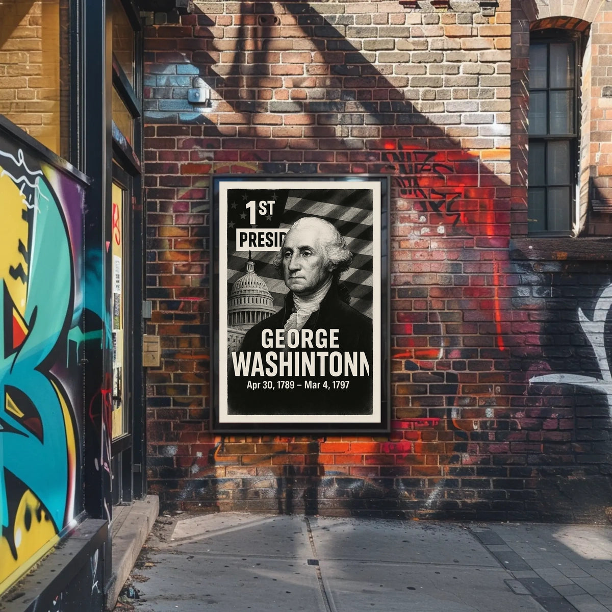 George Washington 1st President of the United States Digital Montaje Poster