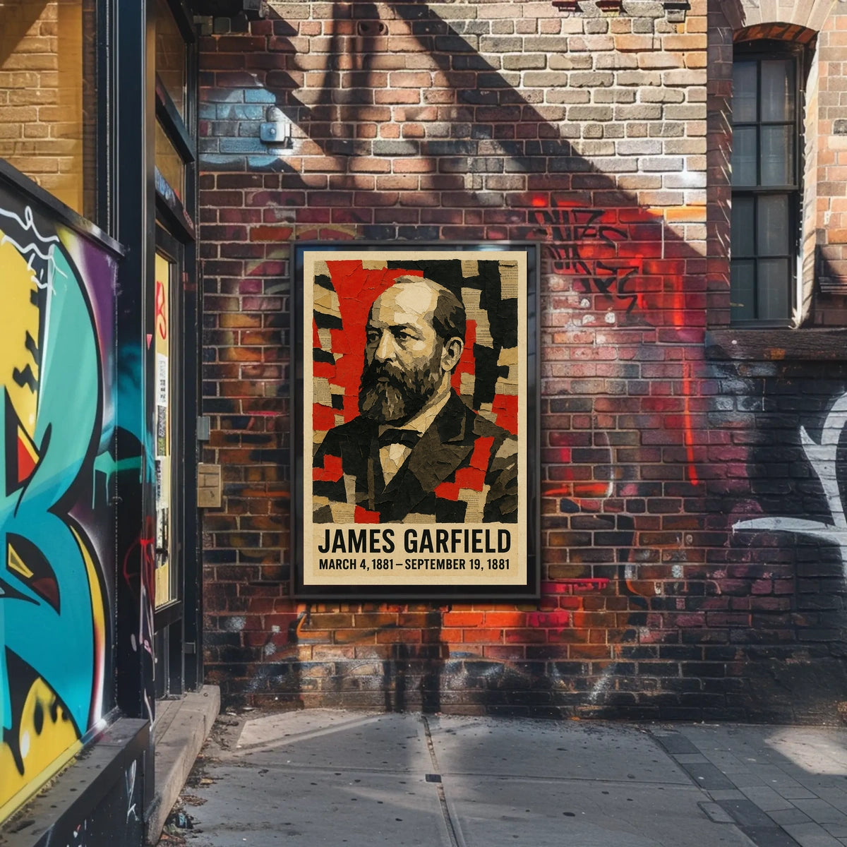 James A. Garfield 20th President of the United States Layered paper Collage Poster