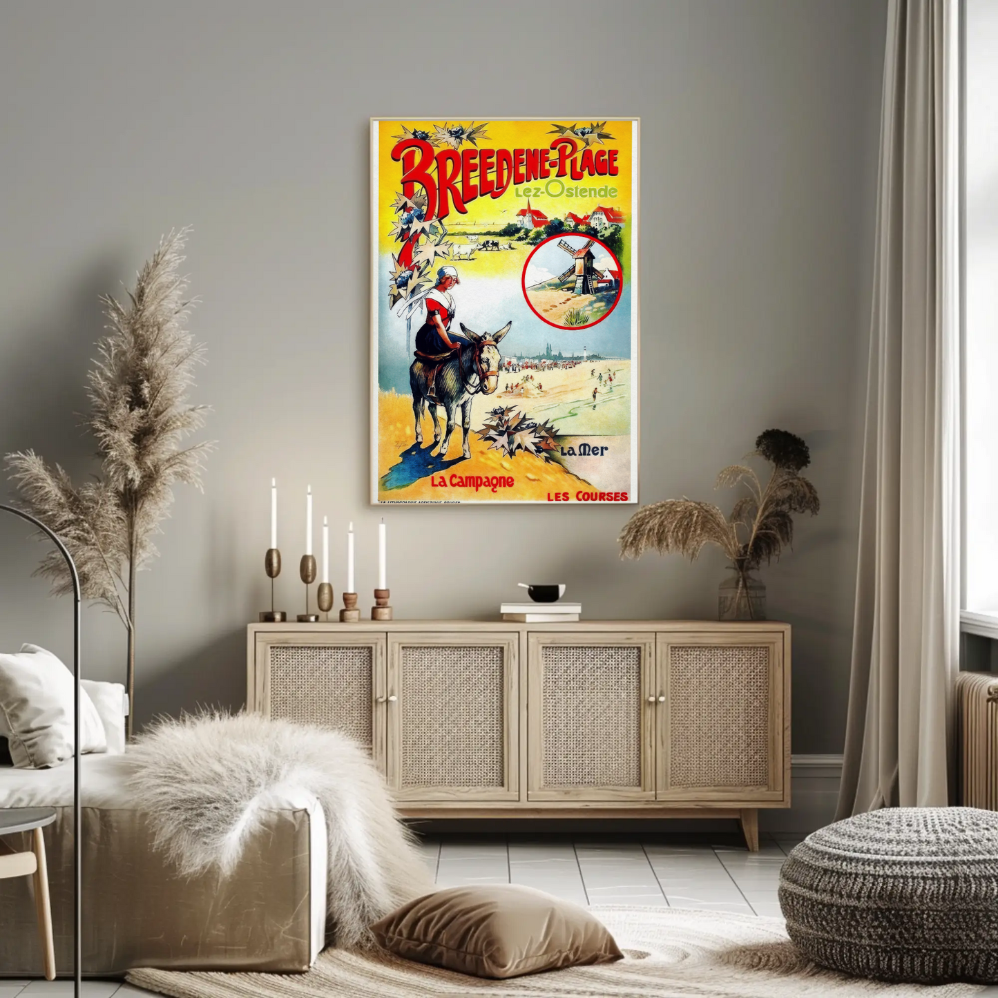 Breedene-Plage, Lez-Ostende Vintage Poster
