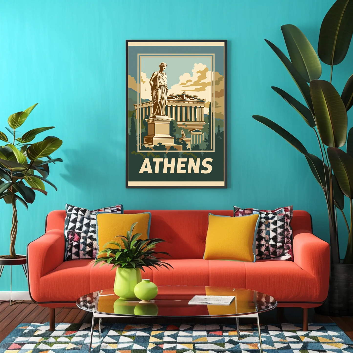Athens, Greece Vintage Style Poster