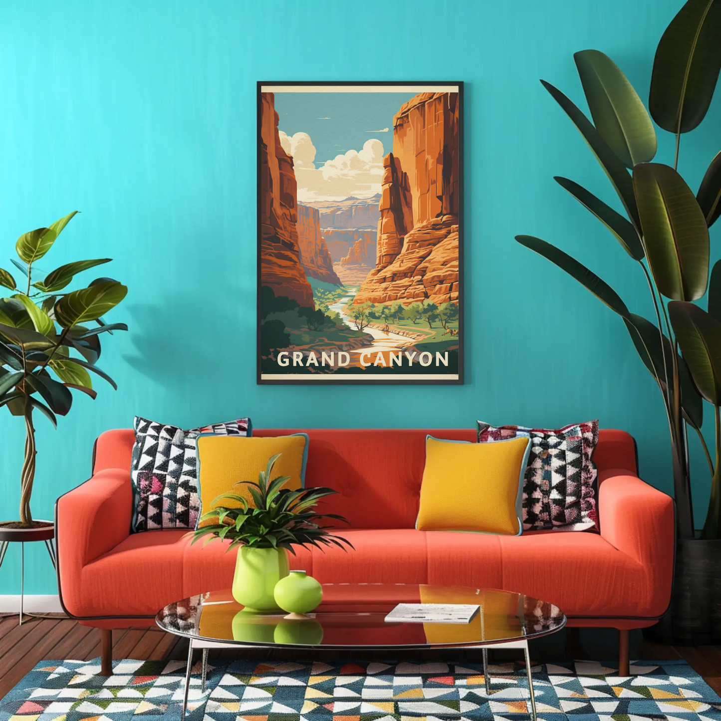 Grand Canyon River Vintage Travel Poster
