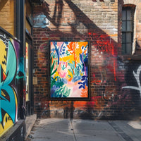 Vibrant Watercolor Forest Scene Abstract, Artistic, or Pop Culture Poster