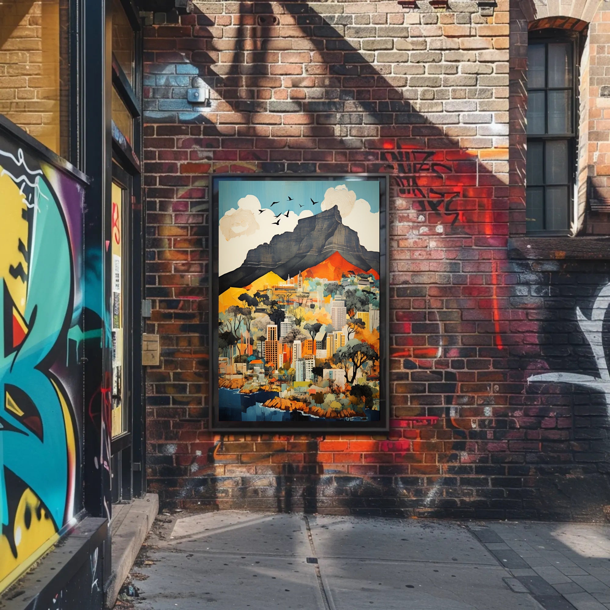 Vibrant Cityscape At The MountainS Edge Poster