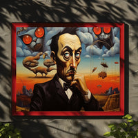 Surrealistic Abstract Art Dreamscape with Black Suit Figure Poster