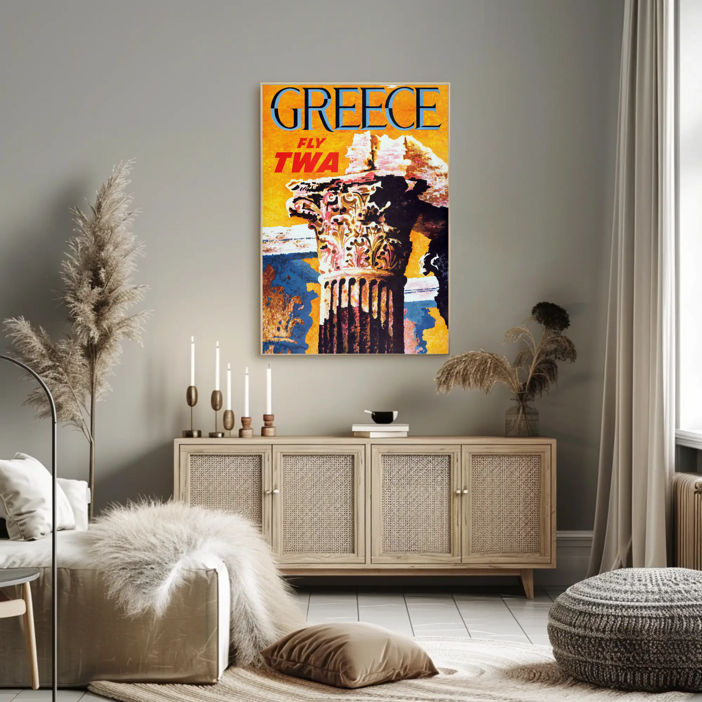 Fly TWA to Greece Travel Poster by David Klein