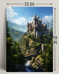Enchanted Castle In The Mountains Poster PosterGoat