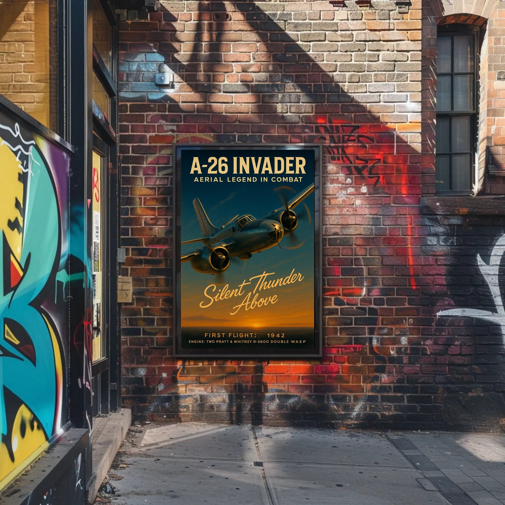 A-26 Invader Vintage Aviation WWII Poster