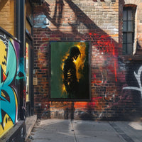 Silhouette Aura: Abstract Brush Stroke Poster PosterGoat