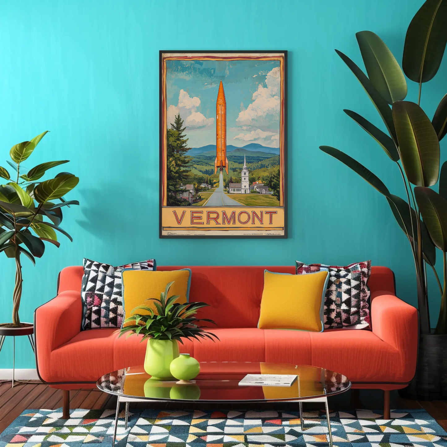 Vermont Vintage Poster - Rocket Launch