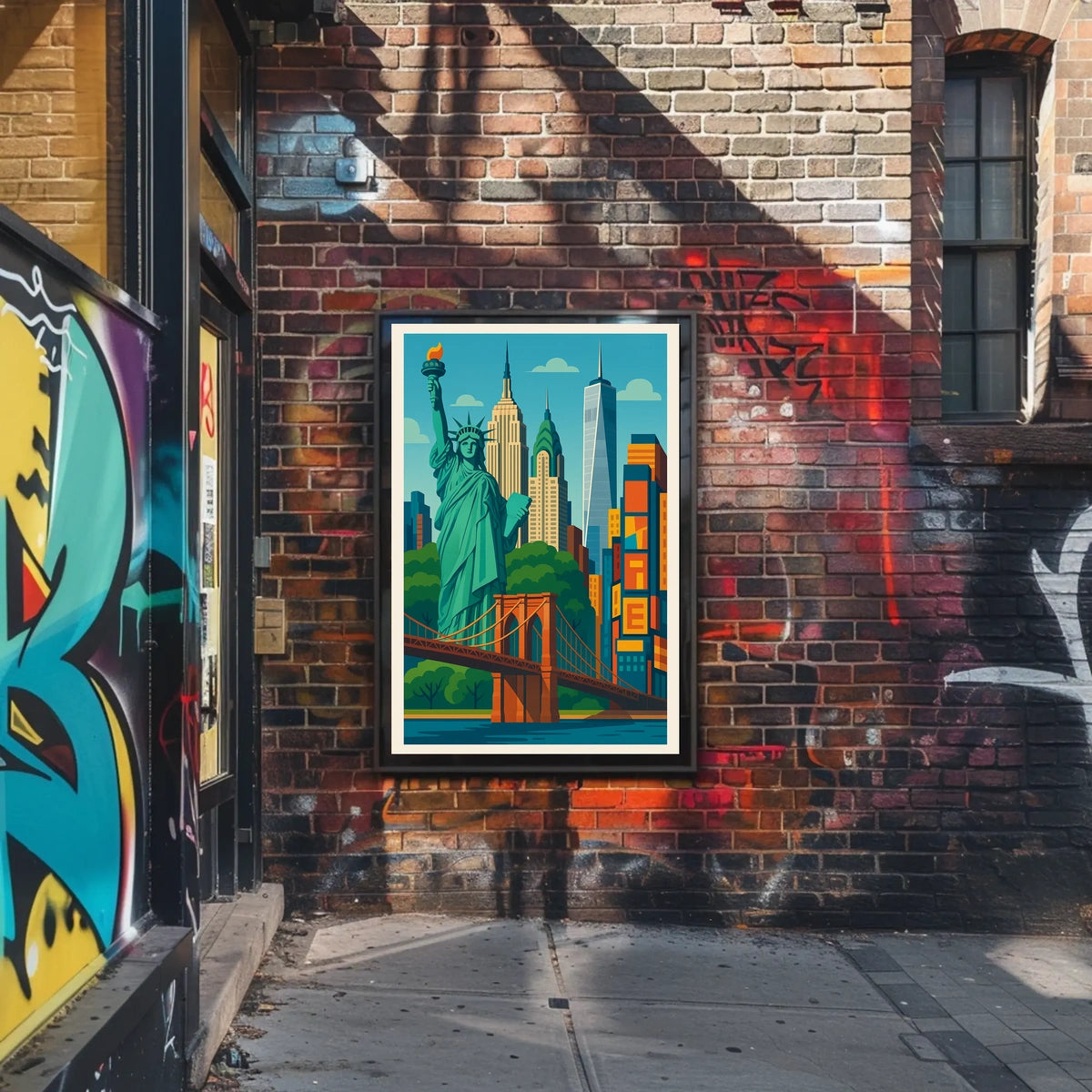 Iconic New York City Poster Vibrant Skyline Urban Decor