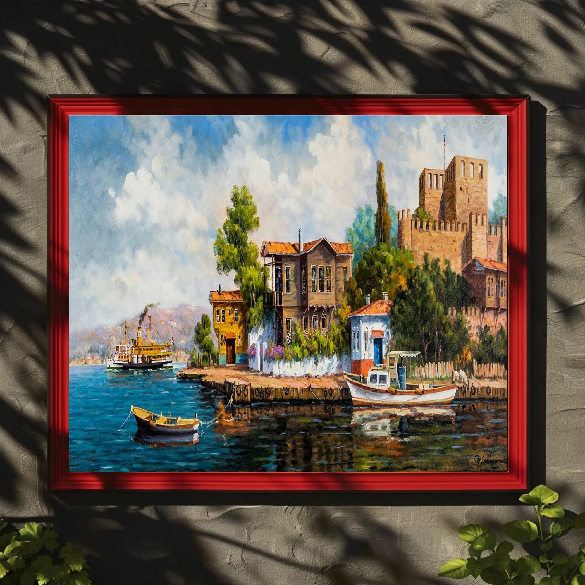 Serene Coastal Village Poster