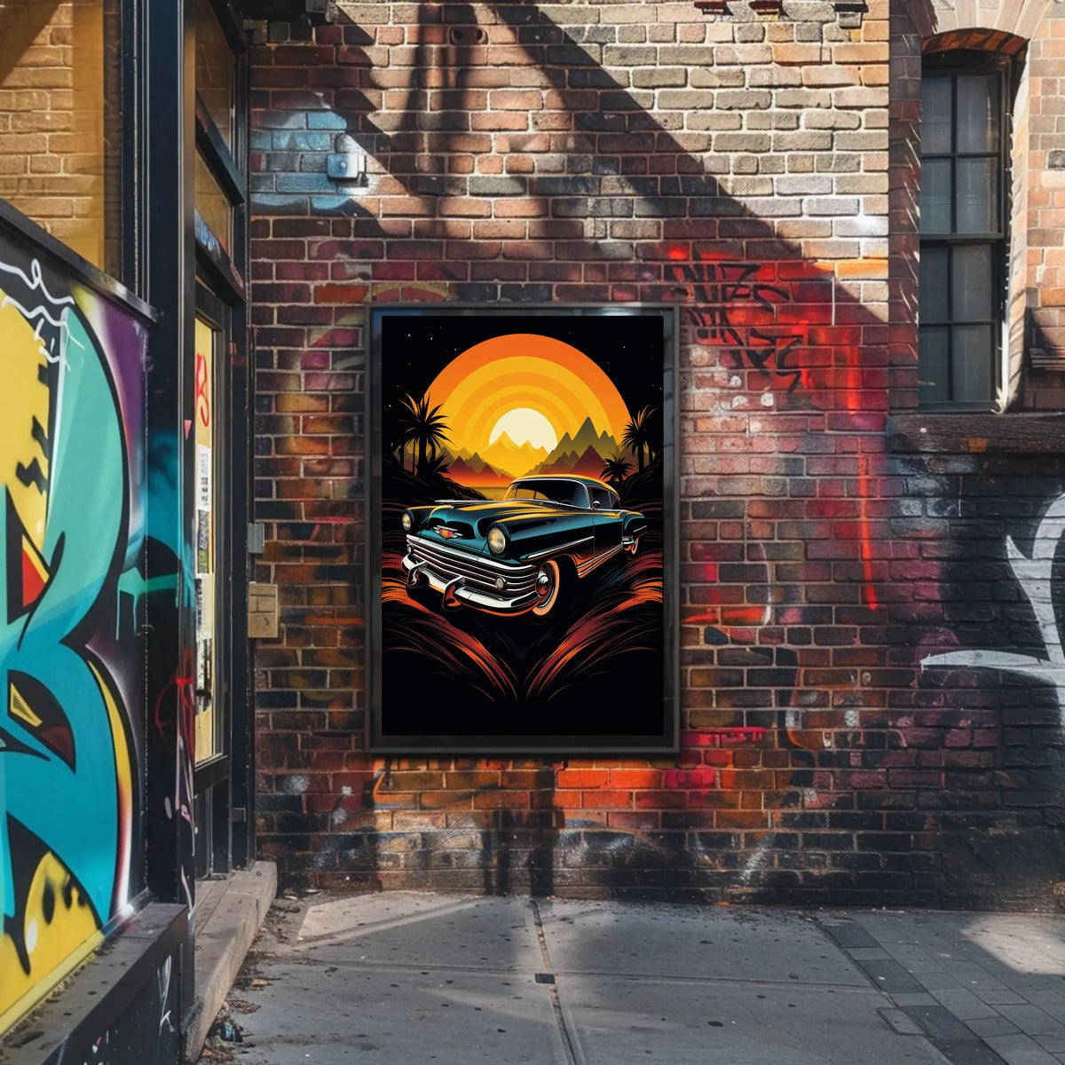 Retro Sunset Drive Poster