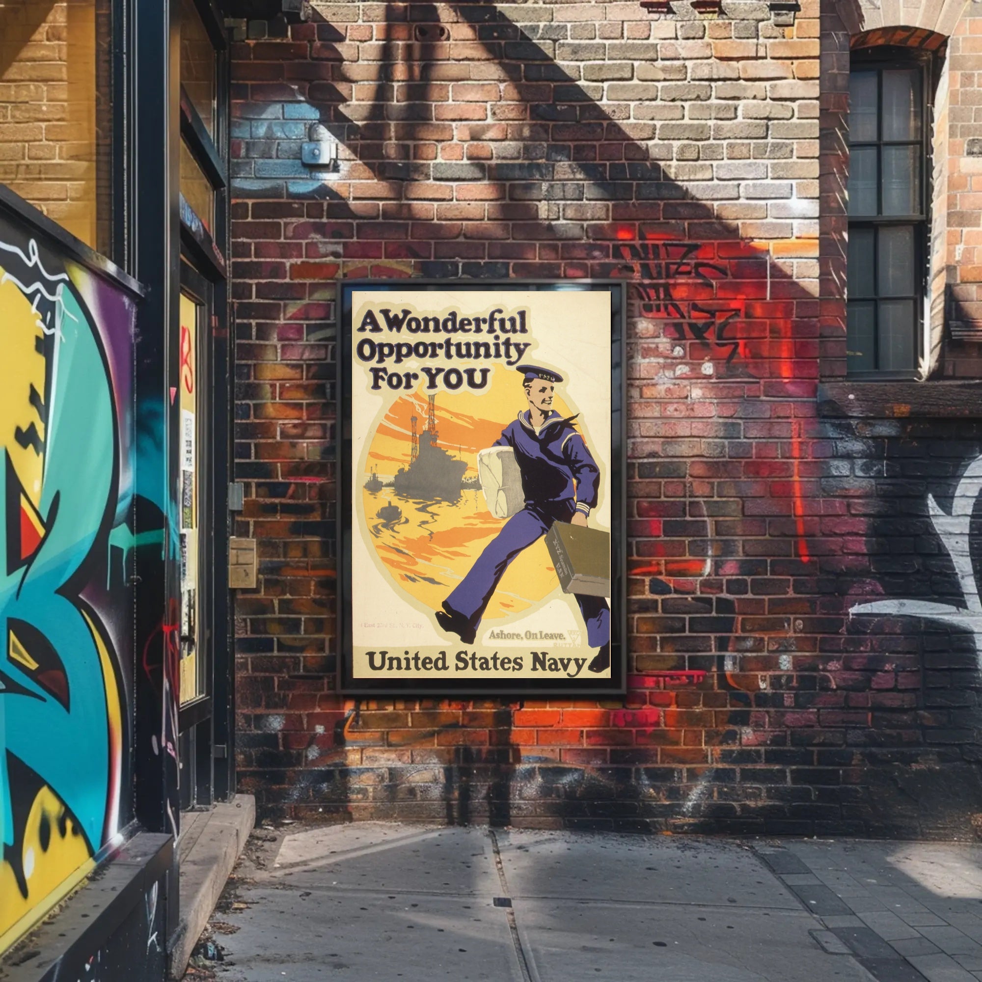 Vintage United States Navy Military Recruitment Poster